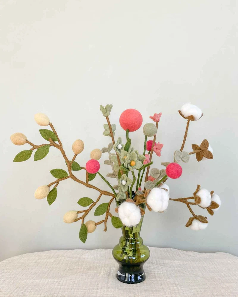 Blüten am Stiel Filzblume 45 cm