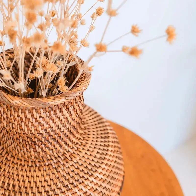 Rattan Dekovase Kamari braun