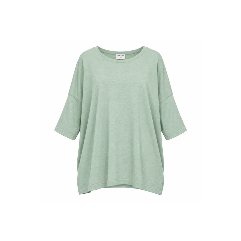 Blusenshirt - Feinstrick- Bio Baumwolle - salbei