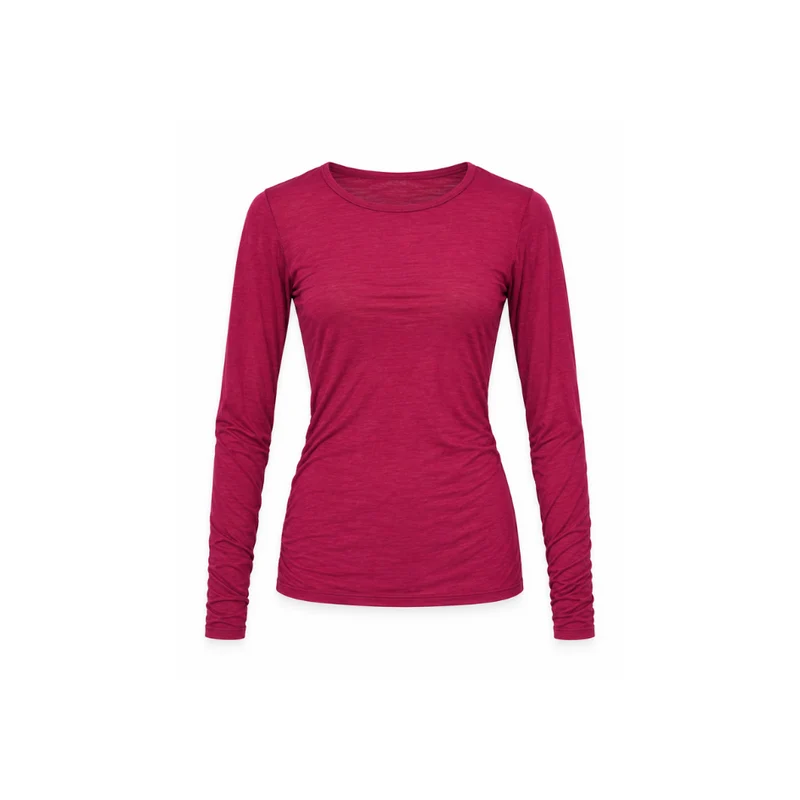 Langarm Shirt - weinrot - Kashmir + Modal