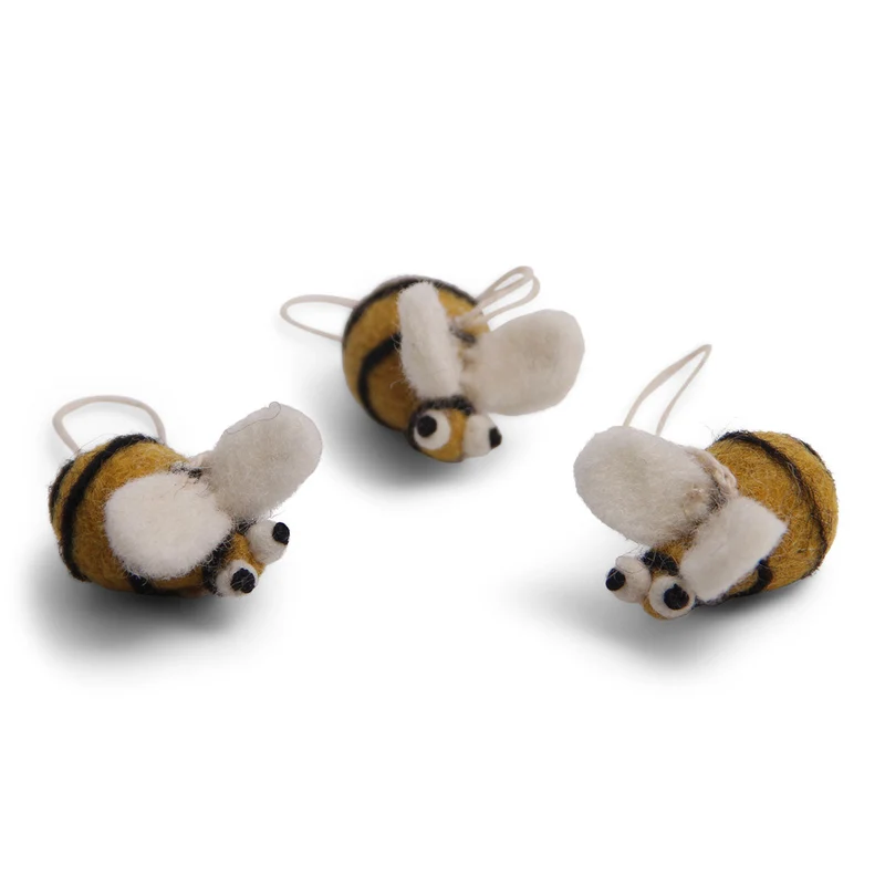 Bienen Filzanhänger Osterdeko Set 3,5 x 2 cm