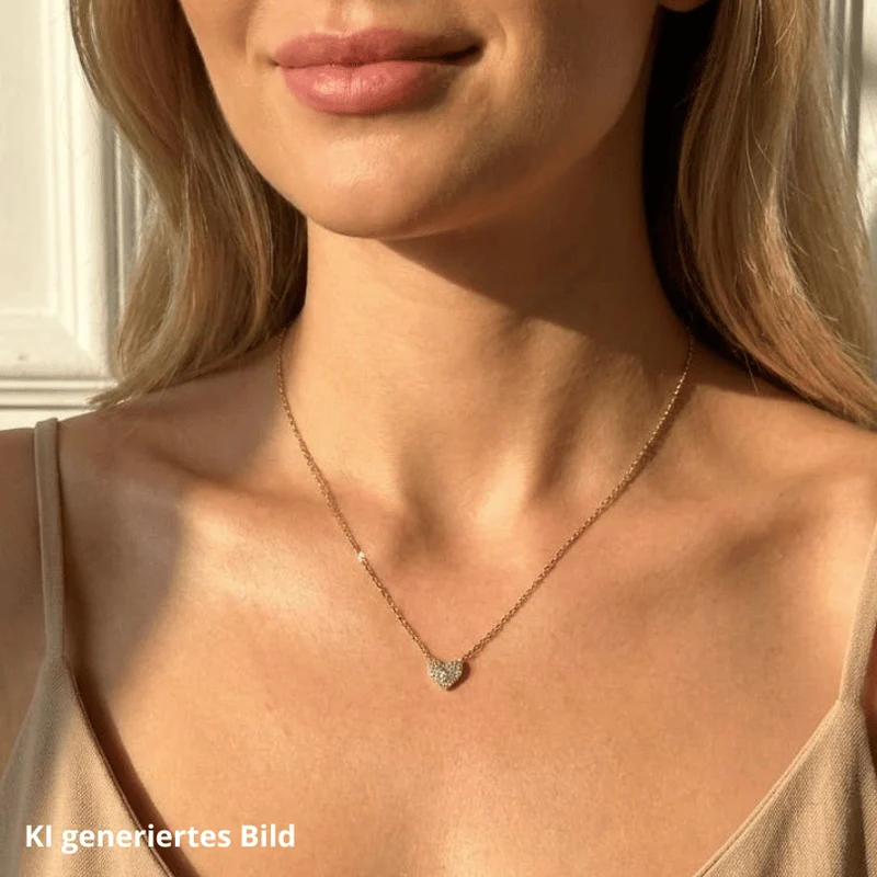 Kette - Herz Strass silber