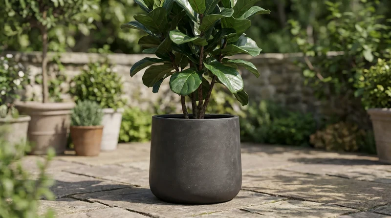 Pflanztopf Kiesel schwarz | 44X37