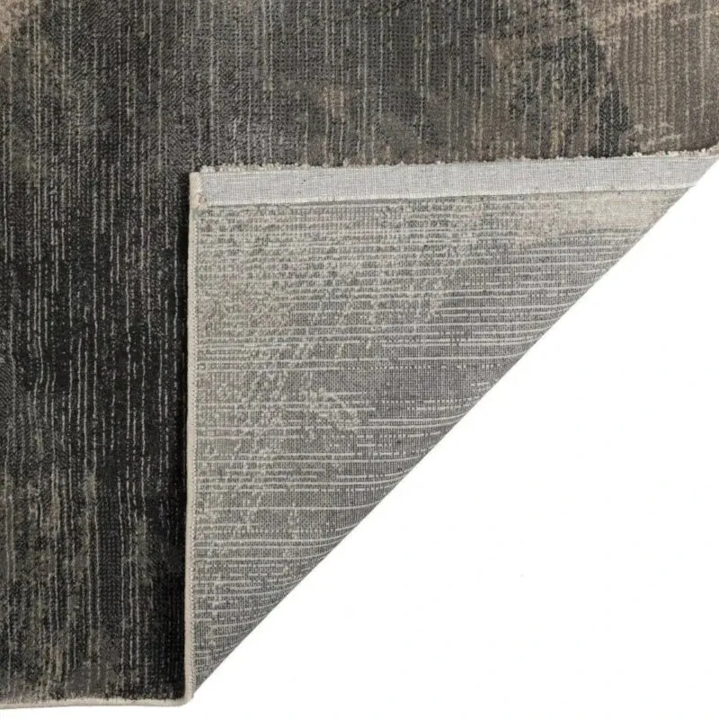 Gemusterter Jacquard Teppich Aloyse | Steel