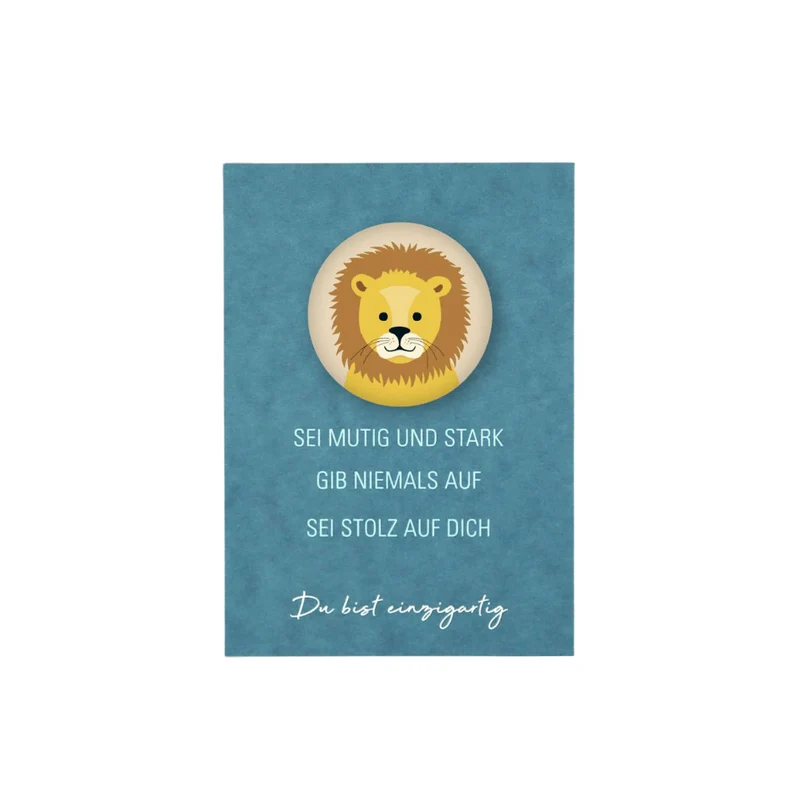 Postkarte mit Magnet - Set - Löwe