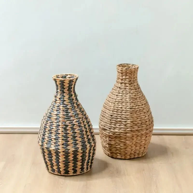 Große Deko Vase Dayana – Schwarz/Natur
