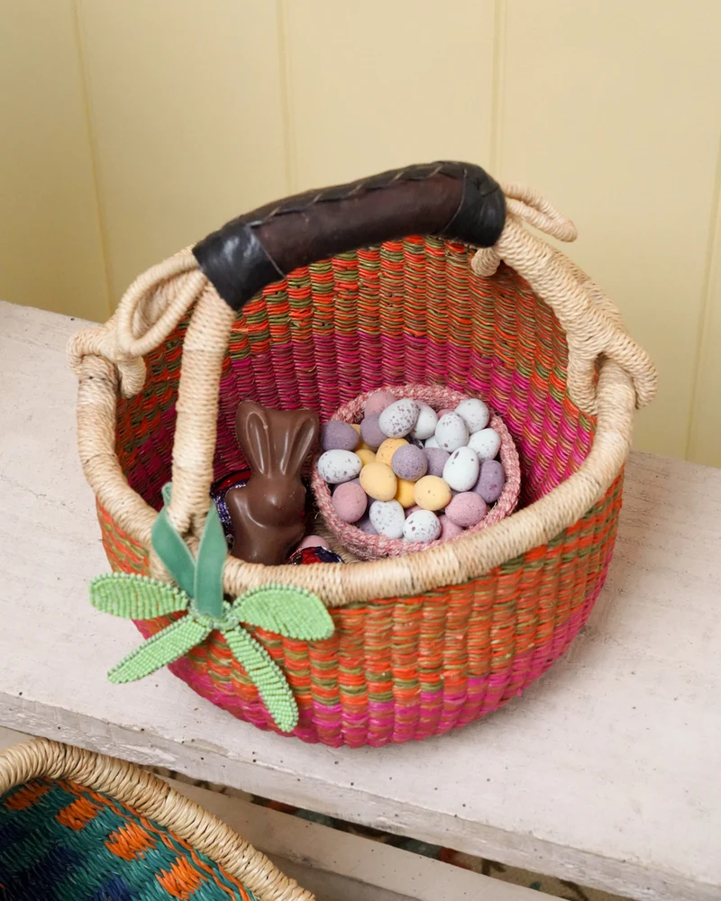 OBUTU: Plain Woven Mini Market Basket