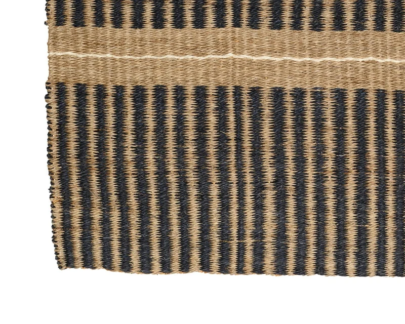 NYUNGU: Natural & Black Woven Sisal Doormat