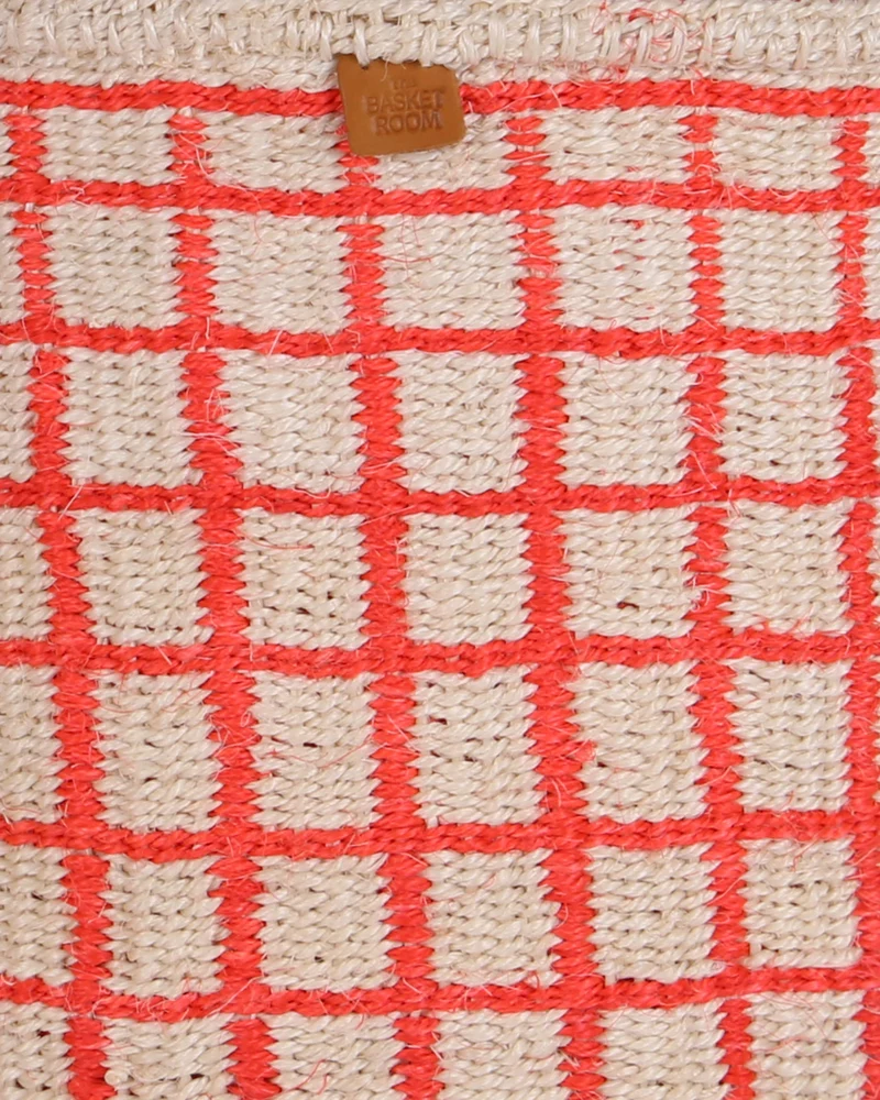 SAHIHI: Red Check Woven Storage Basket