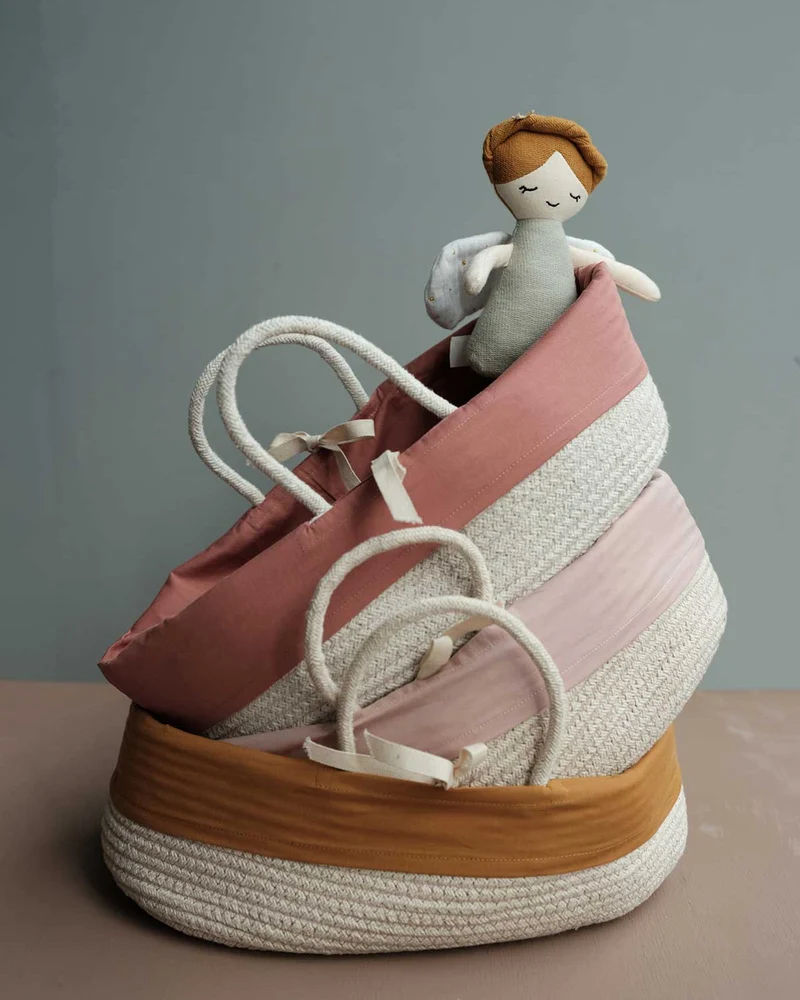 Puppenkorb mit Henkel Ocker 20x30 cm
