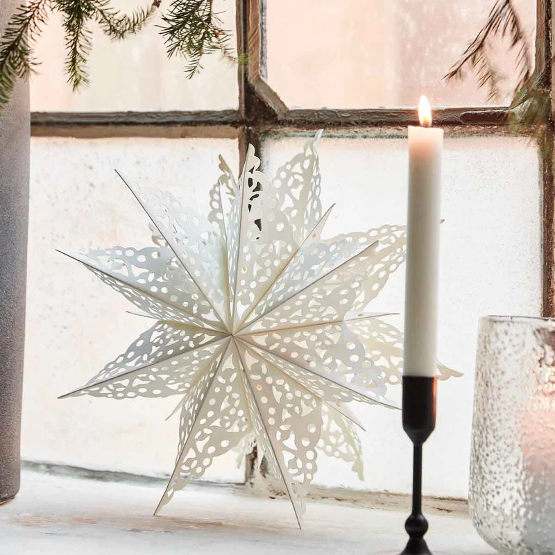 Weihnachtsstern Clip Papier Weihnachtsdeko Weiss