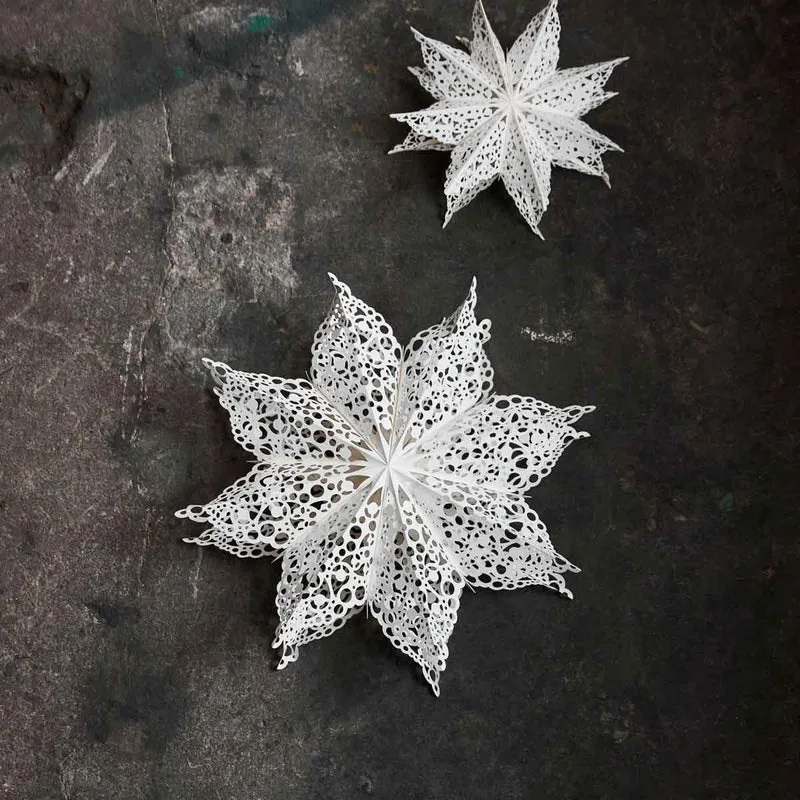 Weihnachtsstern Clip Papier Weihnachtsdeko Weiss