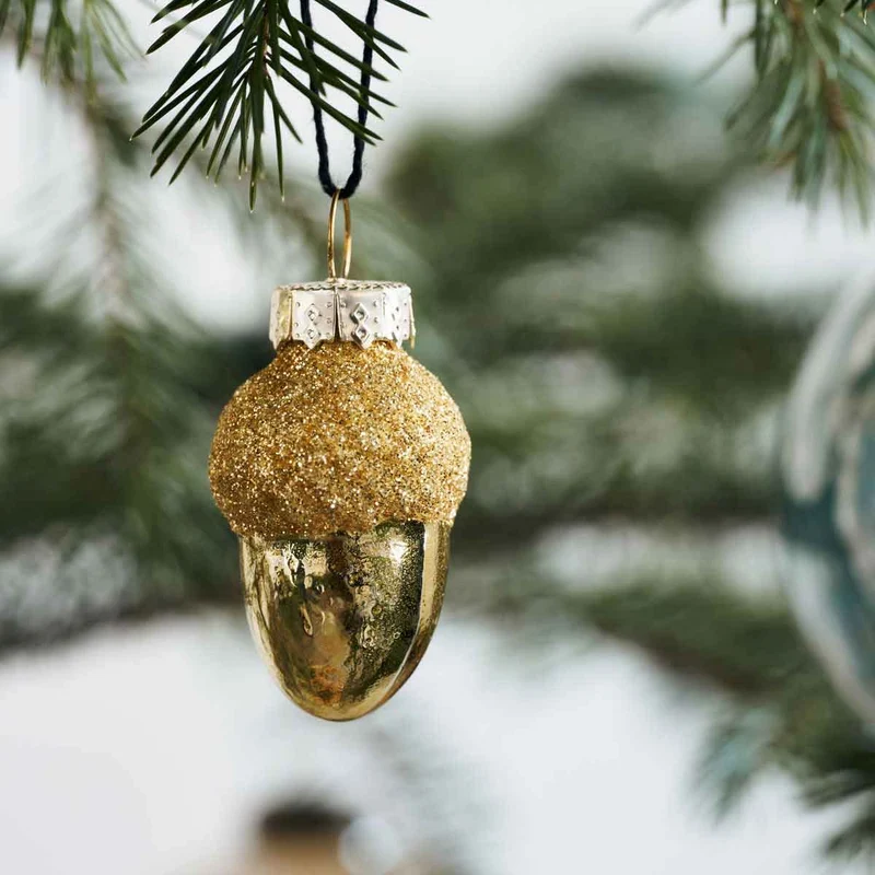 Eichel Tannenzapfen Ornamente Glint Weihnachtsdeko Gold 6er Set