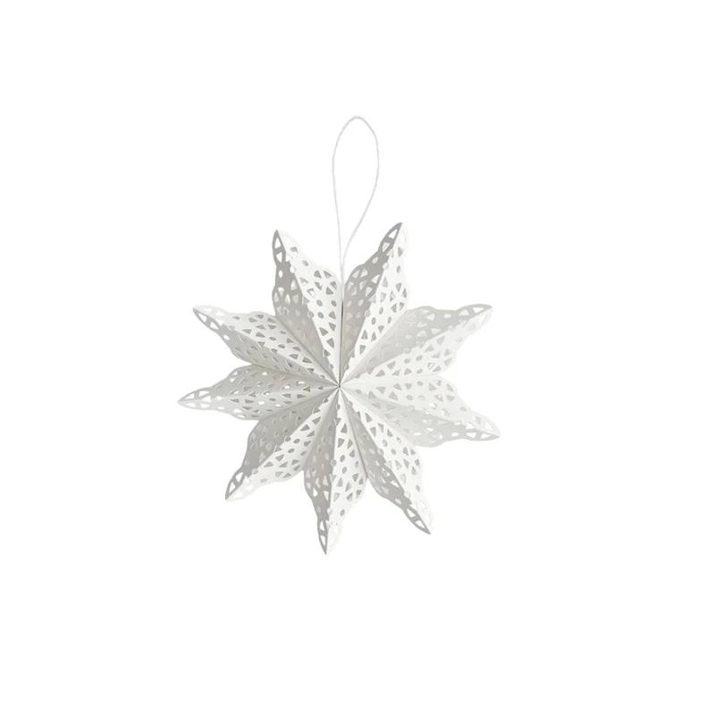 Schneeflocke Papierstern Weihnachtsdeko Weiss 22 cm
