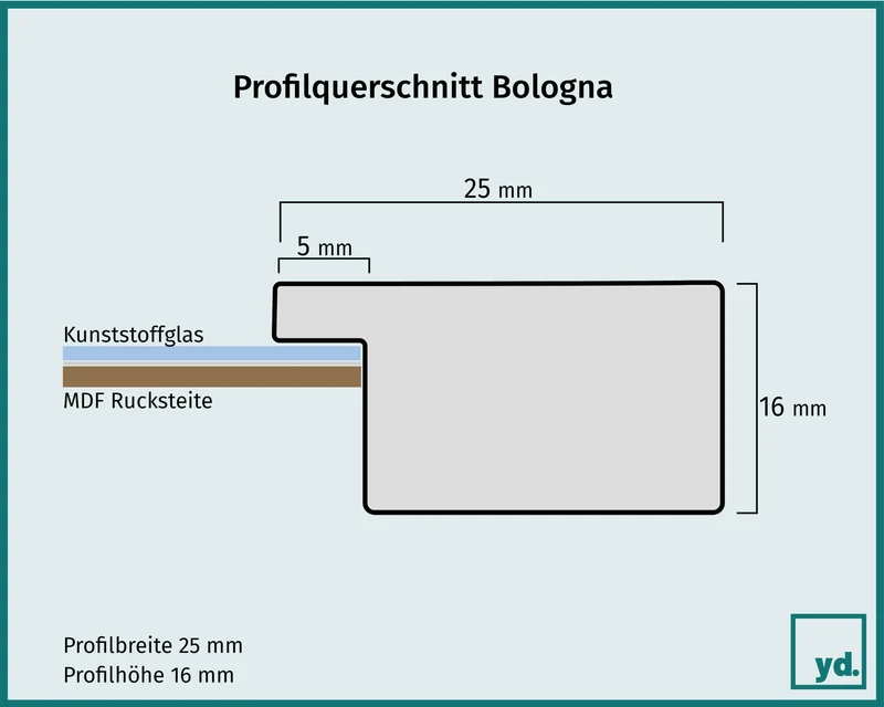 Bilderrahmen 20x40 cm - Rot - MDF - Bologna
