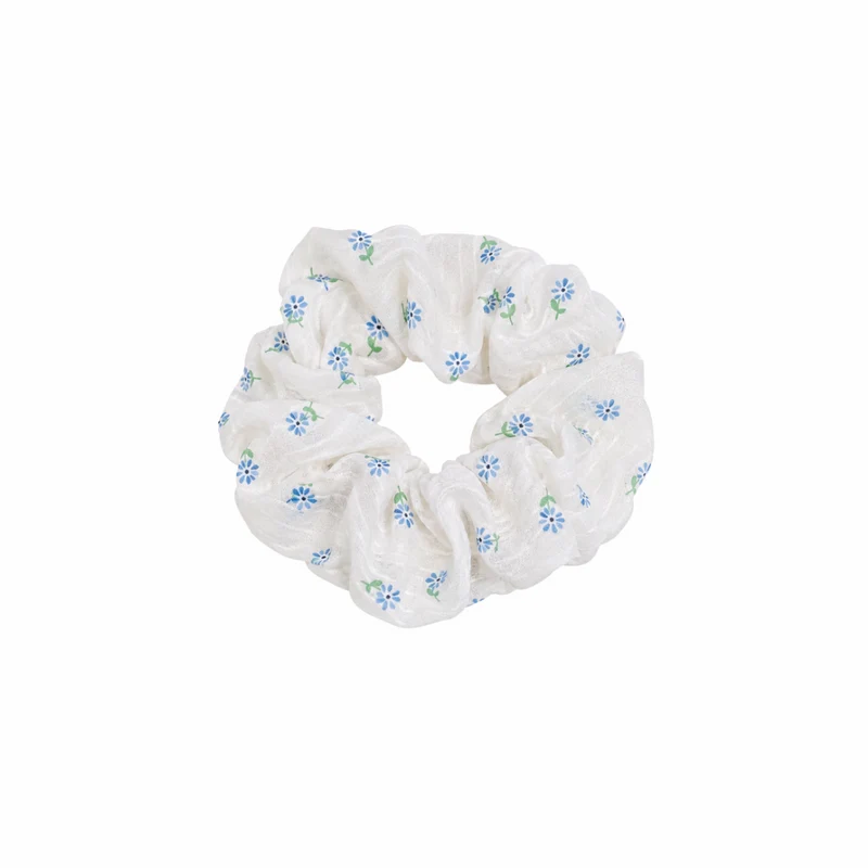 Scrunchie - Streublumen blau