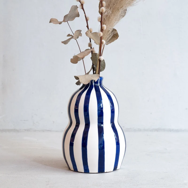 Kalebassenvase in Blau