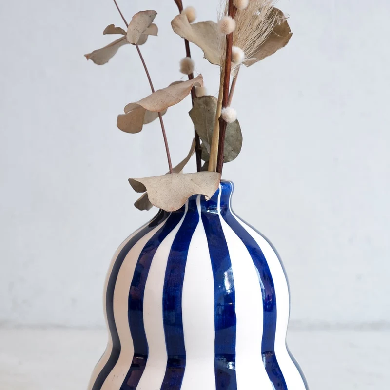 Kalebassenvase in Blau