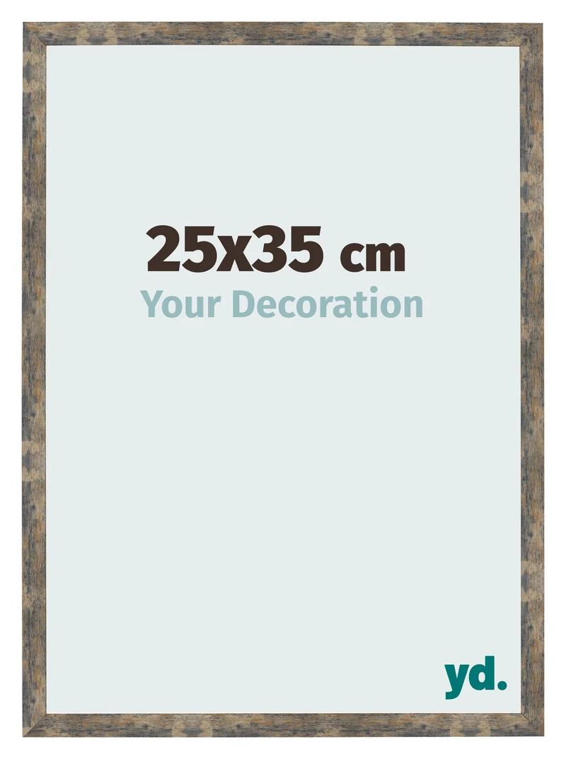 Bilderrahmen 25x35 cm - Blau Gold Meliert - MDF - Bologna