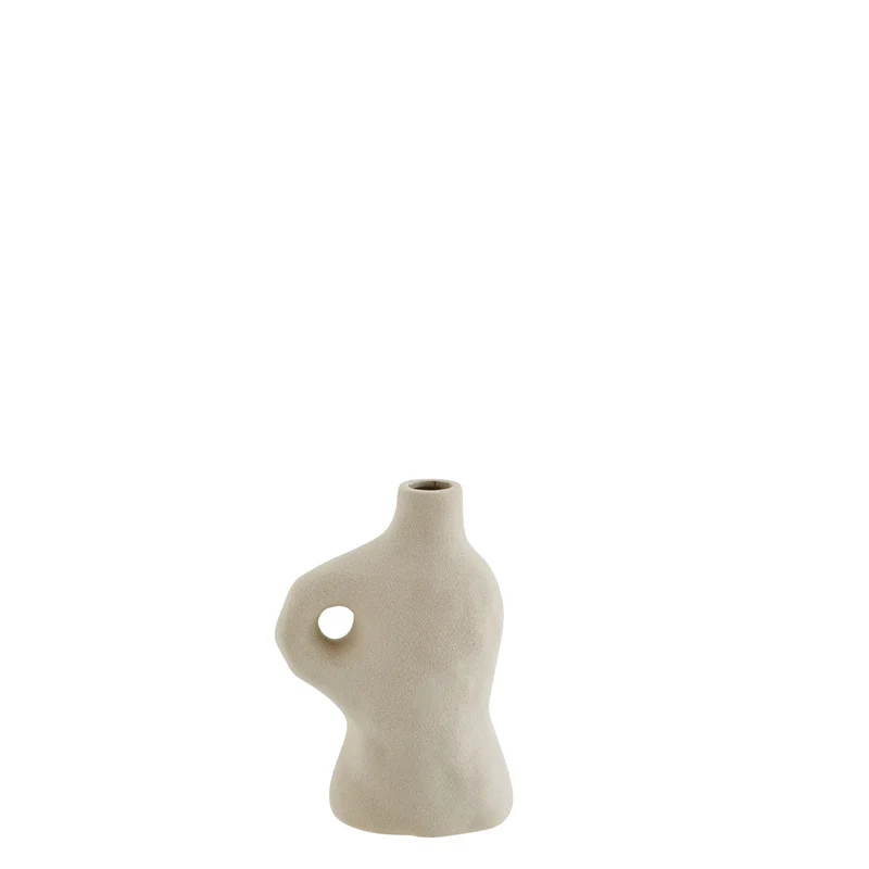 Vase Steingut Beige
