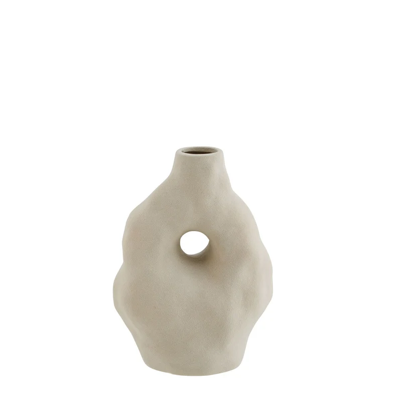 Vase Steingut Beige