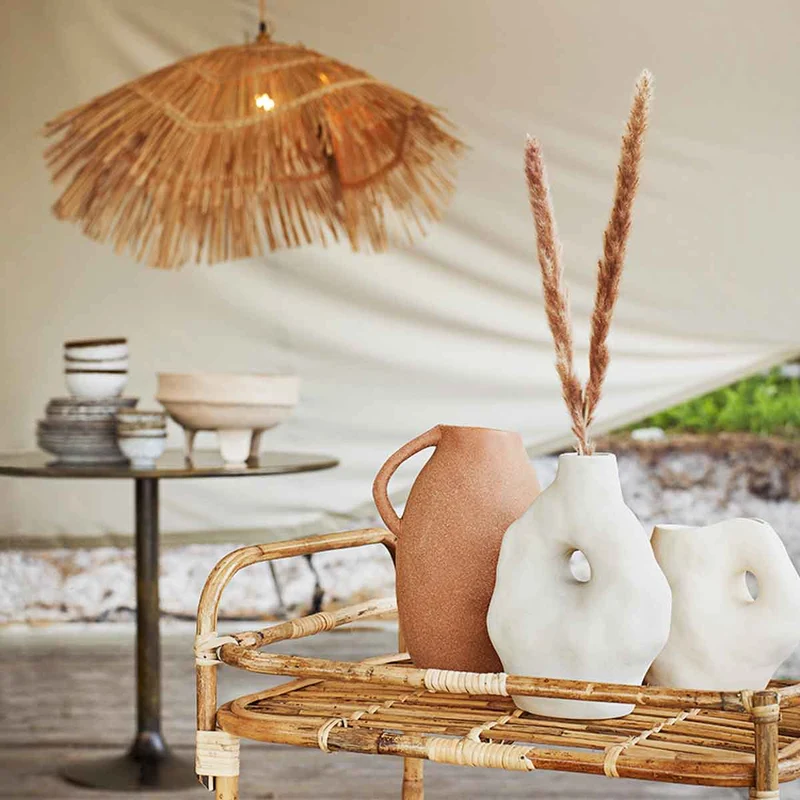 Vase Steingut Beige
