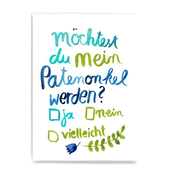 Patenonkel Postkarte Taufe A6