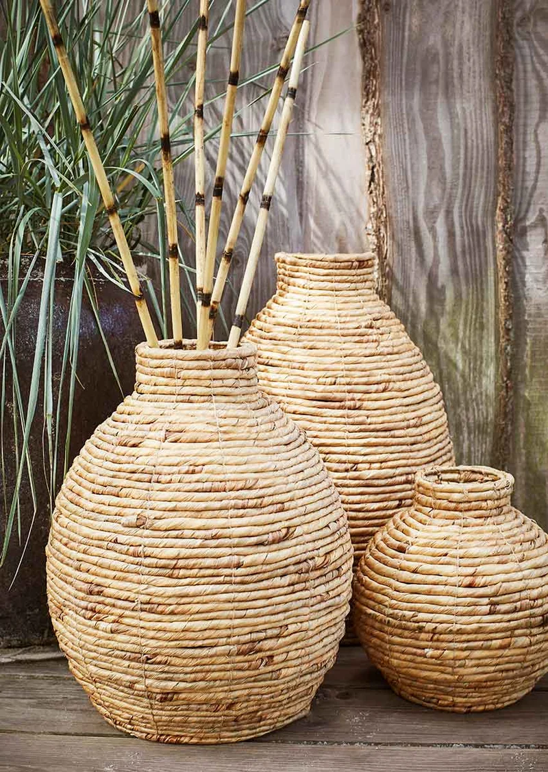 Vase Wasserhyazinte Boho Style Natur 30 cm