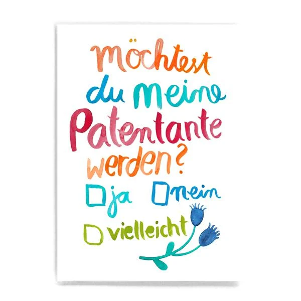 Patentante Postkarte Taufe A6