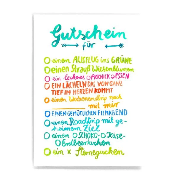 Gutschein Postkarte A6