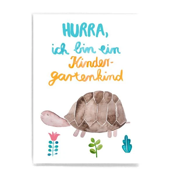 Kindergartenkind Postkarte Schildkröte A6