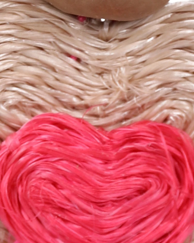 OKHUGOMVANA: Handwoven Pink Love Angel Tree Decoration