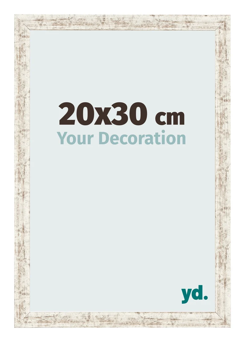 Bilderrahmen 20x30 cm - Weiß Vintage - MDF - Bologna