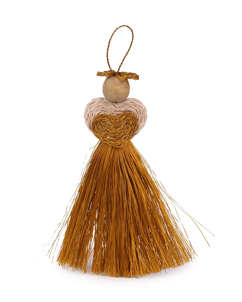 IMALI: Handwoven Gold Love Angel Tree Decoration