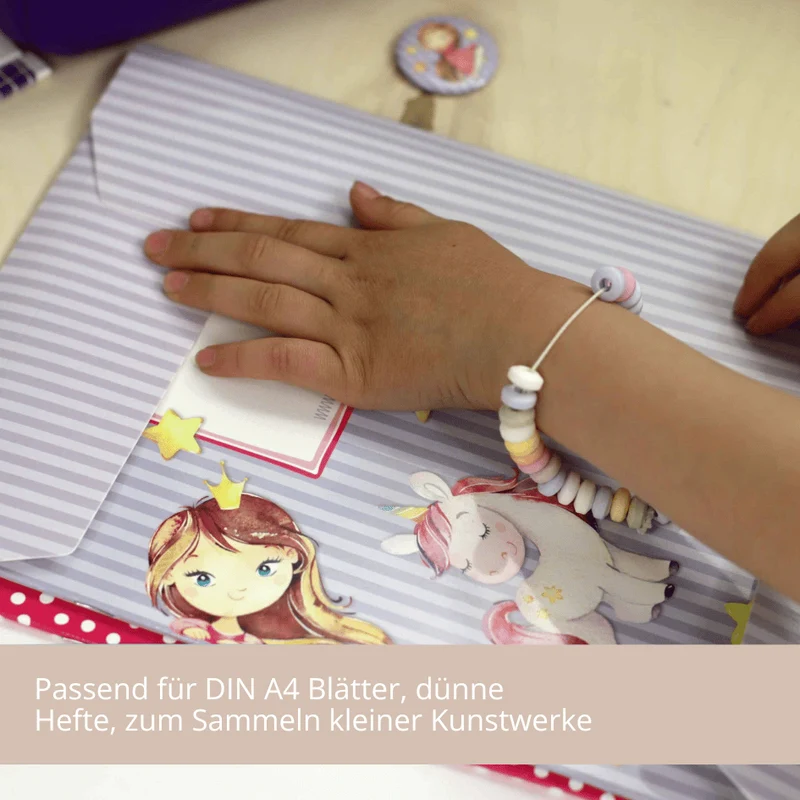 Papierdrachen 2 Schulmappen | Motiv Einhorn - Postmappe