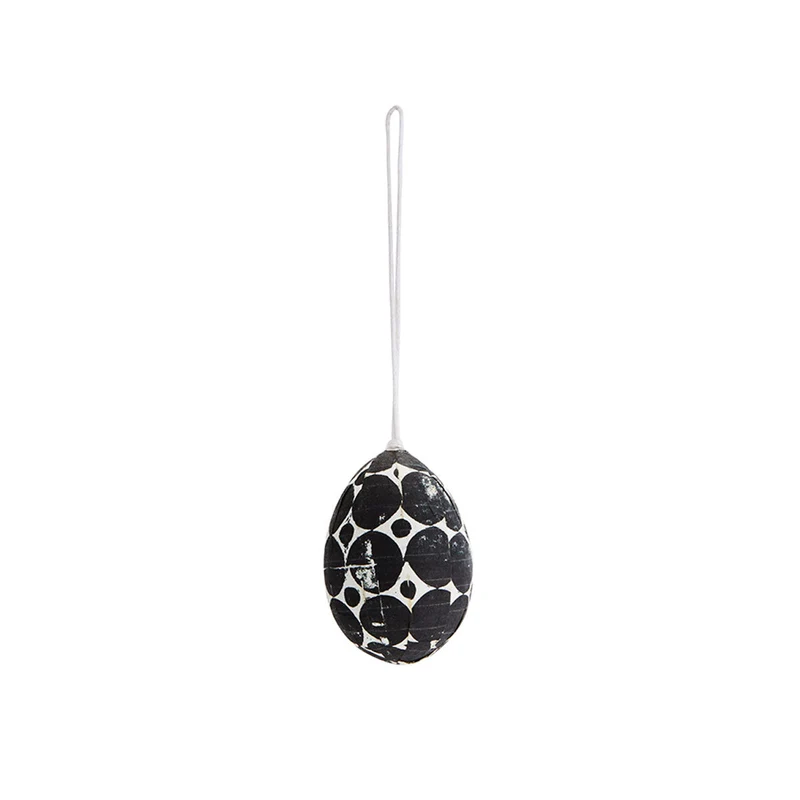 Osterei Anhänger Osterdeko schwarz/weiss 5 cm