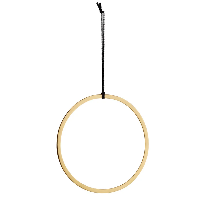 Dekoring zum Aufhängen Metall flach gold 28 cm