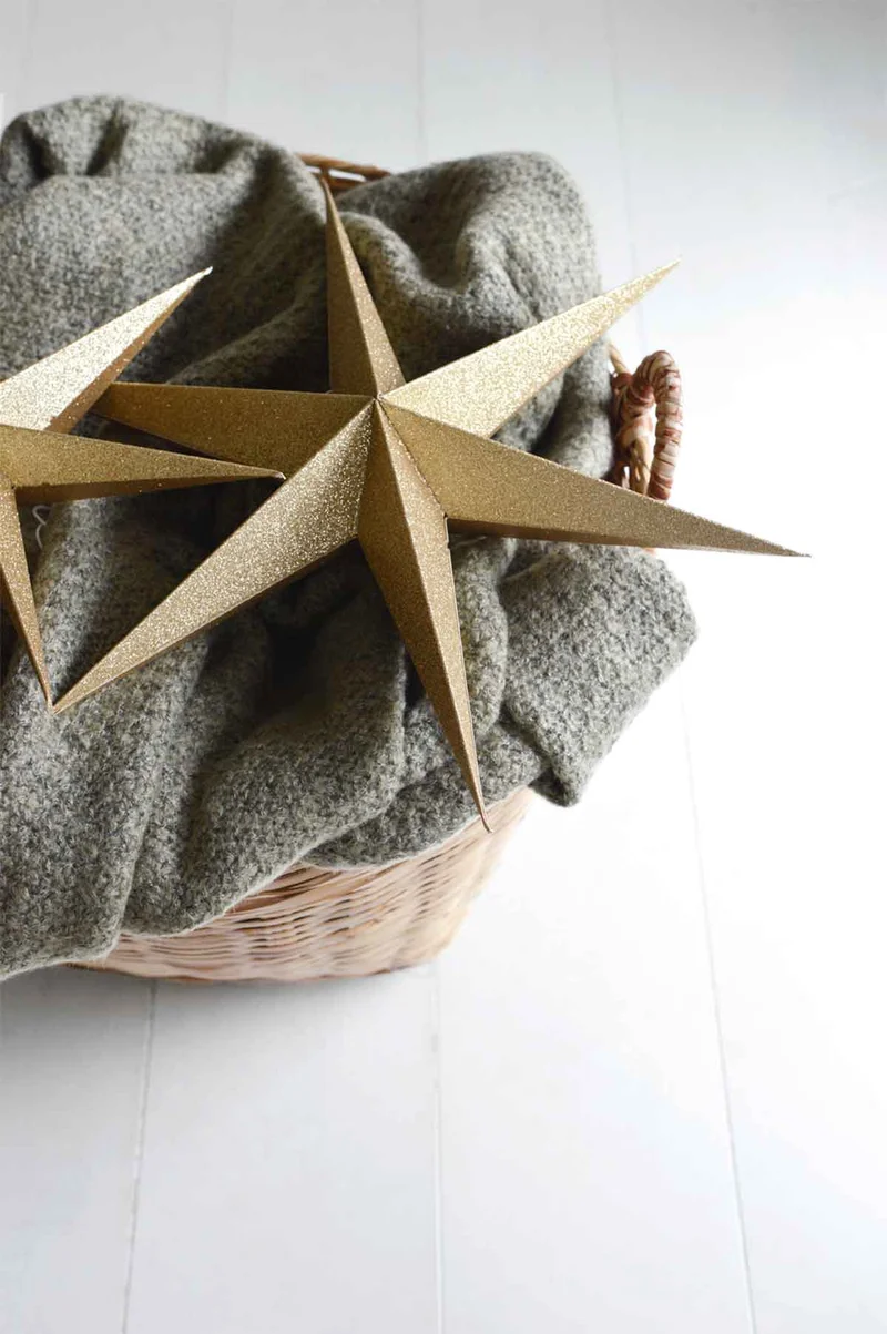 Papierstern 6 Spitzen Weihnachsdeko 2 Stück 30 / 40 cm
