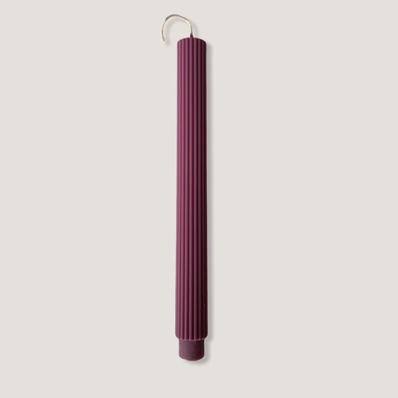 Kerze gestreift XL Rapswachs 27 cm