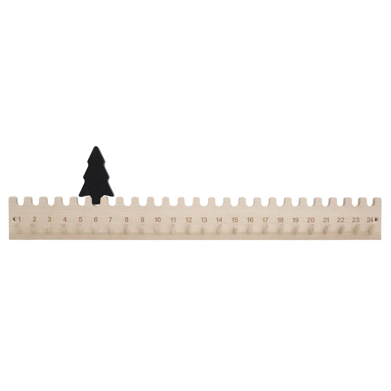 Adventskalender Tanne Buche Natur 55 x 7 cm