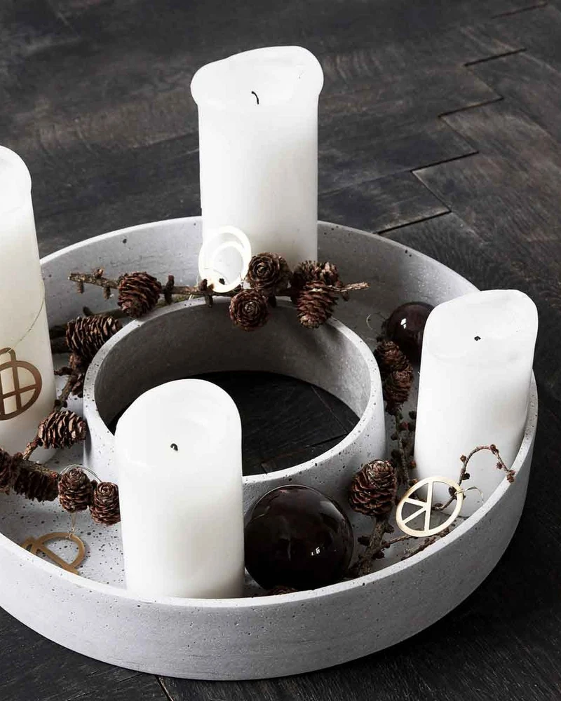 Dekoschale The Ring Beton Optik Grau 35 cm