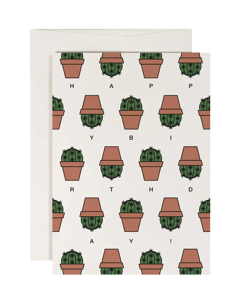 cactus Kaktus Grusskarte Geburtstag 11x15,5 cm