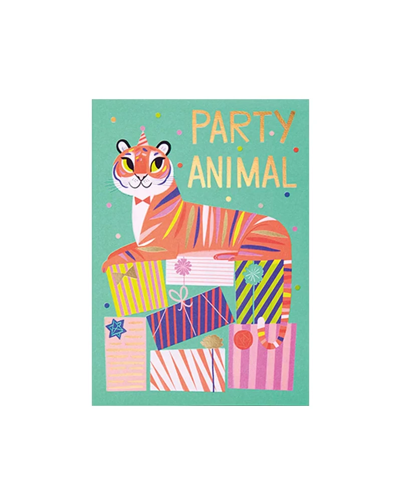 Tiger Party Animal Allison Black Grusskarte 10,9x15,5 cm
