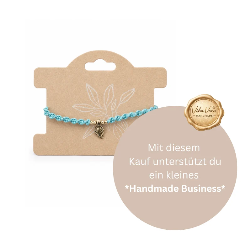 Armband Blatt / Feder - türkis