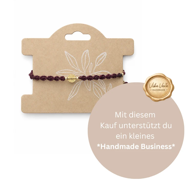 Armband Glücksperle - bordeaux