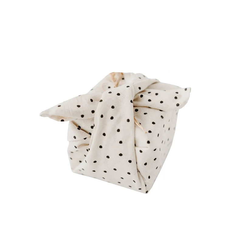 Punkte Stoff-Geschenkpapier Baumwolle 2er Set 45/55 cm