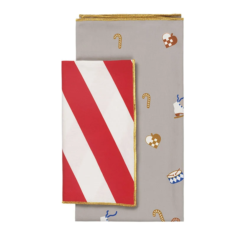 Stoff-Geschenkpapier 2er Set 120 cm / 75 cm