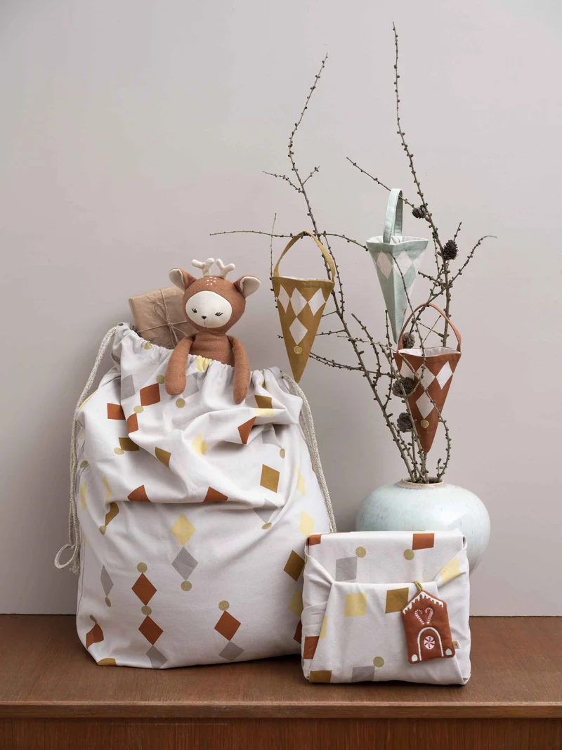 Stoff-Geschenkpapier 2er Set 120 cm / 75 cm
