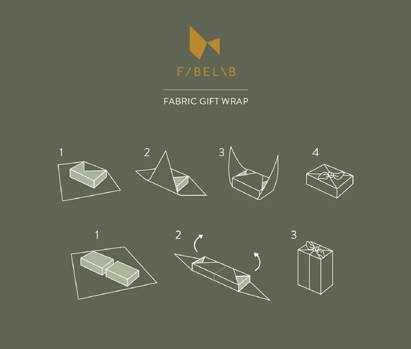 Stoff-Geschenkpapier 2er Set 120 cm / 75 cm