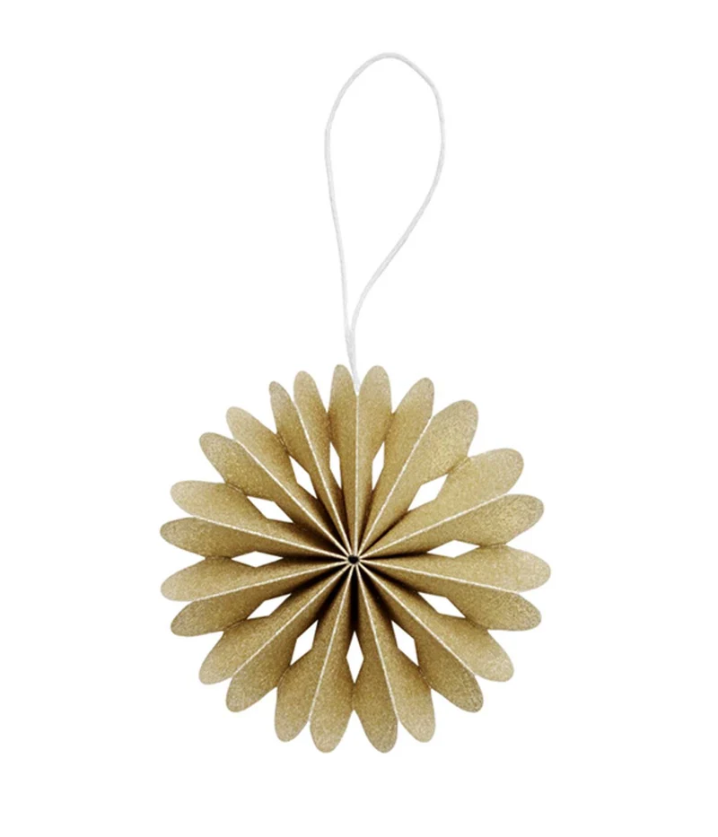Schneeflocke Papierstern Weihnachtsdeko Gold 8 cm